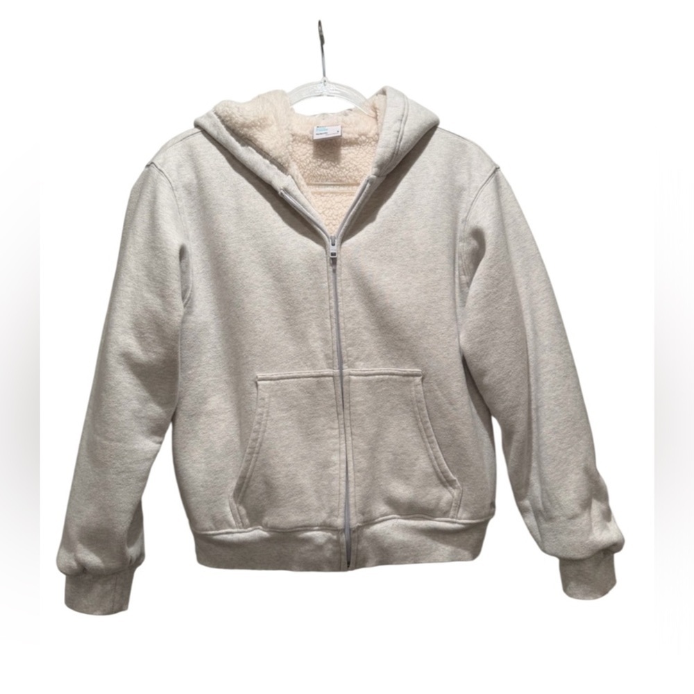 Aritzia Cream Zip-Up Hoodie